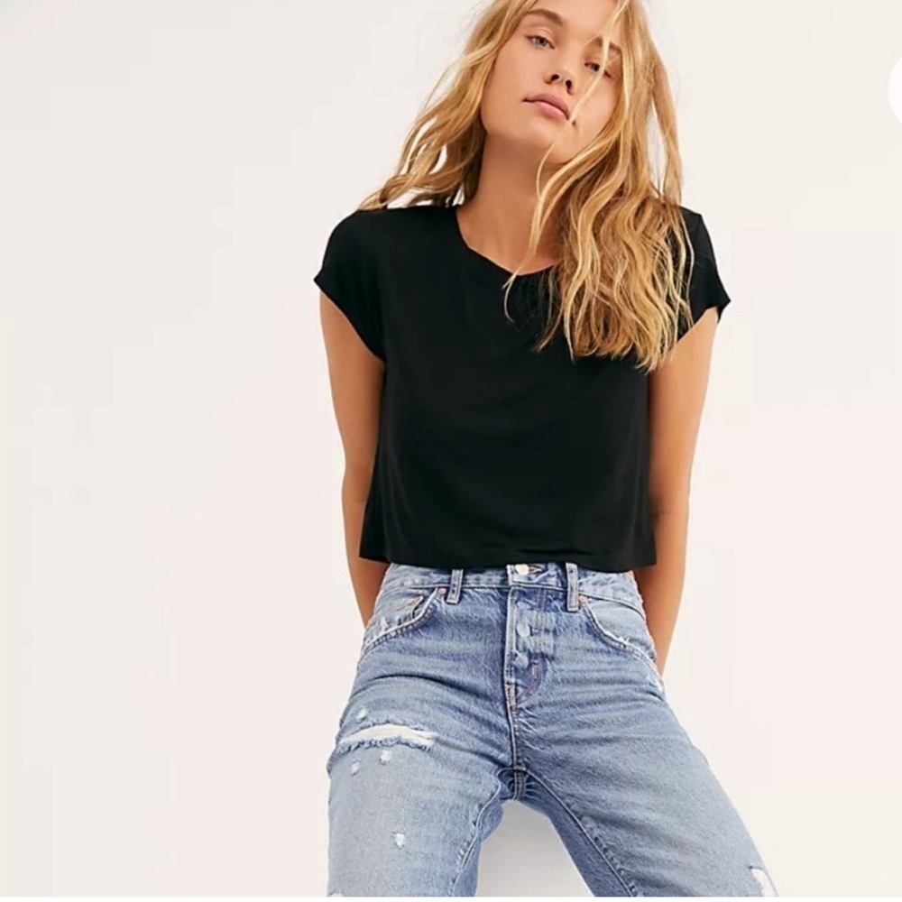 We the free distressed button fly cropped jeans